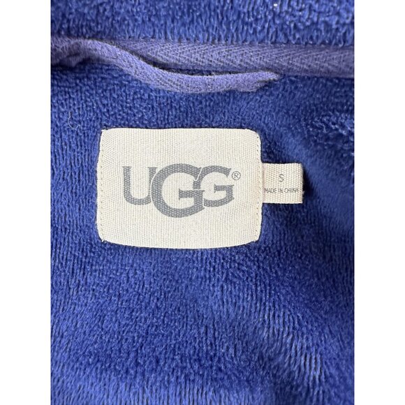UGG Robe Womens Small Blue Plush Fleece Lined Lounge Bath Wrap Cozy UA4101W - Picture 3 of 15